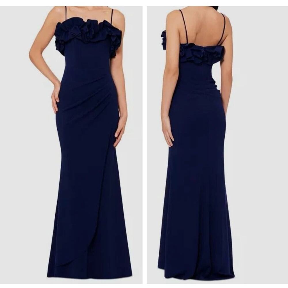Xscape Ruffled Formal Gown 6 Womens Maxi Dress Evening Special Occasion Event